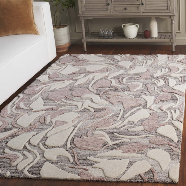 Safavieh Jardin Hand Tufted Wool & Cotton Area Rug - Elegant Floral Design For Modern & Traditional Spaces Pink ,Ivory 85% Wool,15% Cotton Jar740u-5