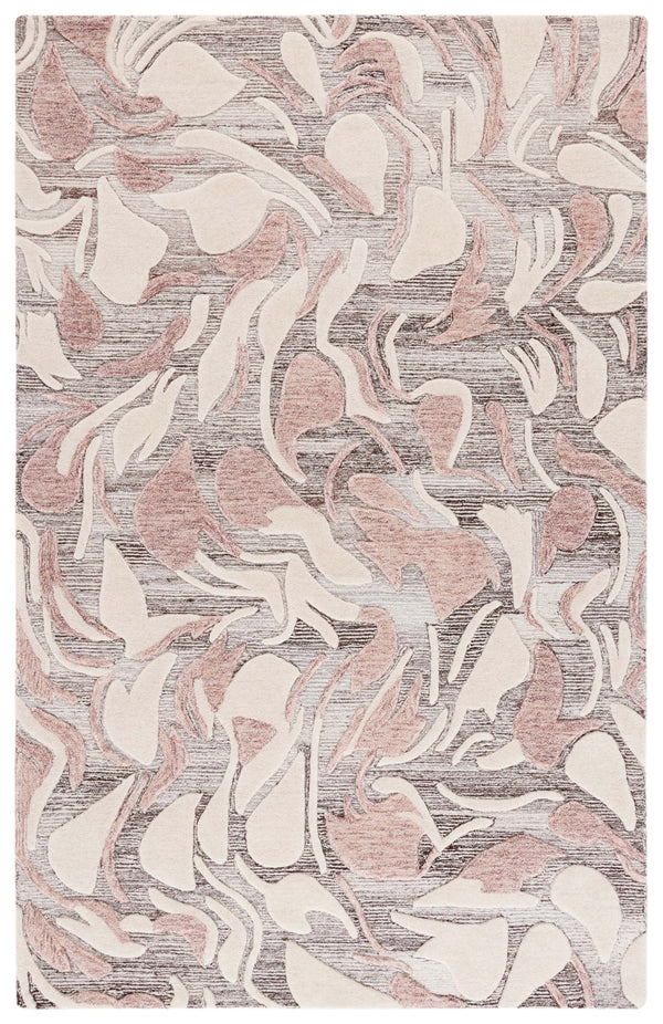 Safavieh Jardin Hand Tufted Wool & Cotton Area Rug - Elegant Floral Design For Modern & Traditional Spaces Pink ,Ivory 85% Wool,15% Cotton Jar740u-5