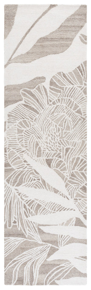 Safavieh Jardin Hand Tufted Wool Runner Rug - Elegant Floral Design For Hallways & Narrow Spaces, 85% Wool Ivory ,Beige 85% Wool,15% Cotton Jar741b-28