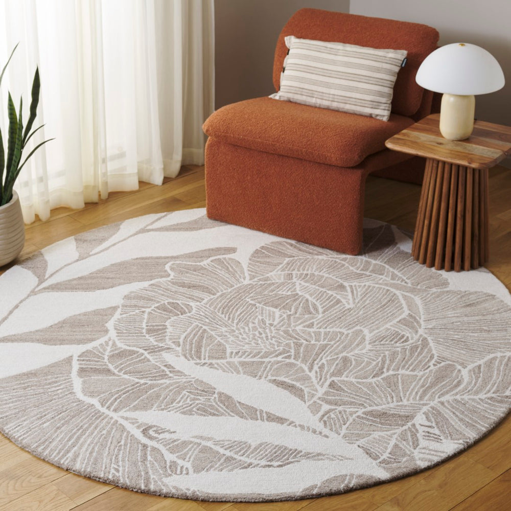 Safavieh Jardin Hand-tufted Area Rug – Luxurious Wool & Cotton Blend With Floral Design For Timeless Elegance Ivory ,Beige 85% Wool,15% Cotton Jar741b-4