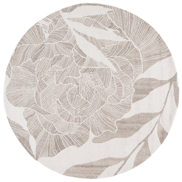 Safavieh Jardin Hand Tufted Wool Runner Rug - Elegant Floral Design For Hallways & Narrow Spaces, 85% Wool Ivory ,Beige 85% Wool,15% Cotton Jar741b-6r