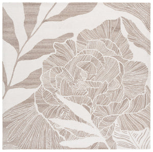 Safavieh Jardin Hand Tufted Wool Runner Rug - Elegant Floral Design For Hallways & Narrow Spaces, 85% Wool Ivory ,Beige 85% Wool,15% Cotton Jar741b-6sq