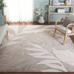 Safavieh Jardin Hand Tufted Wool Runner Rug - Elegant Floral Design For Hallways & Narrow Spaces, 85% Wool Ivory ,Beige 85% Wool,15% Cotton Jar741b-8