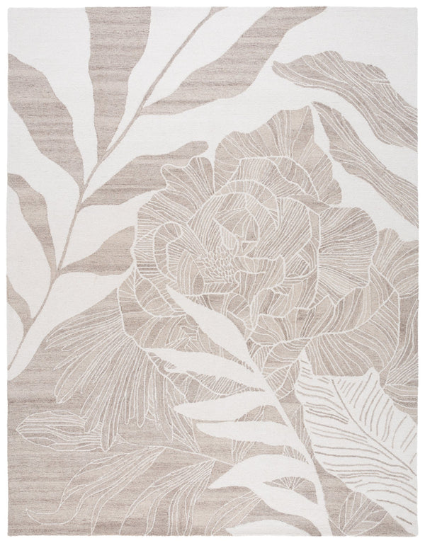 Safavieh Jardin Hand Tufted Wool Runner Rug - Elegant Floral Design For Hallways & Narrow Spaces, 85% Wool Ivory ,Beige 85% Wool,15% Cotton Jar741b-8