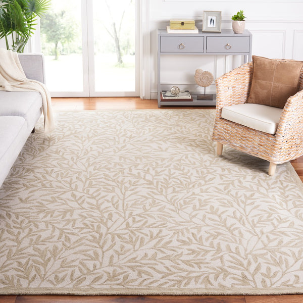 Safavieh Jardin Hand Tufted Wool Cotton Blend Area Rug - Timeless Elegance For Any Room Decor Style Ivory ,Beige 80% Wool,20% Cotton Jar753a-9