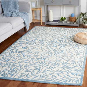 Safavieh Jardin Hand Tufted Wool Cotton Blend Area Rug - Timeless Elegance For Any Room Decor Style Ivory ,Blue 80% Wool,20% Cotton Jar753l-211