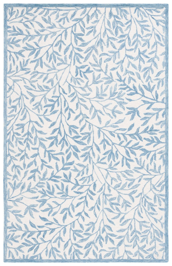 Safavieh Jardin Hand Tufted Wool Cotton Blend Area Rug - Timeless Elegance For Any Room Decor Style Ivory ,Blue 80% Wool,20% Cotton Jar753l-211