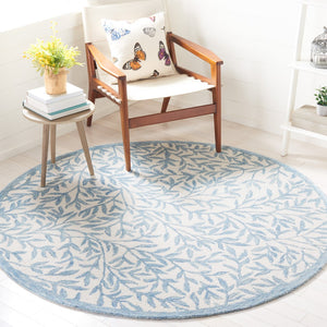 Safavieh Jardin Hand Tufted Wool Cotton Blend Area Rug - Timeless Elegance For Any Room Decor Style Ivory ,Blue 80% Wool,20% Cotton Jar753l-211