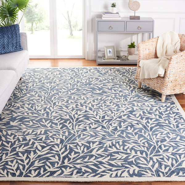 Safavieh Jardin Hand Tufted Wool Cotton Blend Area Rug - Timeless Elegance For Any Room Decor Style Blue ,Ivory 80% Wool,20% Cotton Jar753m-6