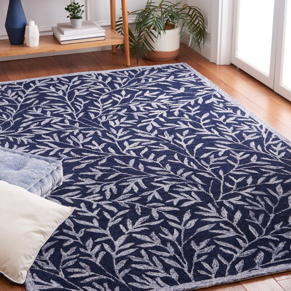 Safavieh Jardin Hand Tufted Wool Cotton Blend Area Rug - Timeless Elegance For Any Room Decor Style Navy ,Ivory 80% Wool,20% Cotton Jar753n-9