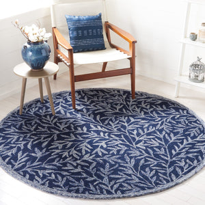 Safavieh Jardin Hand Tufted Wool Cotton Blend Area Rug - Timeless Elegance For Any Room Decor Style Navy ,Ivory 80% Wool,20% Cotton Jar753n-9