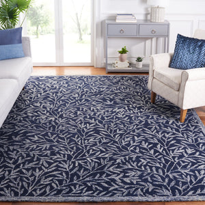 Safavieh Jardin Hand Tufted Wool Cotton Blend Area Rug - Timeless Elegance For Any Room Decor Style Navy ,Ivory 80% Wool,20% Cotton Jar753n-9