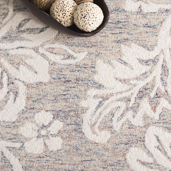 Safavieh Jardin Hand-tufted Runner Rug - Luxurious Floral Design For Elegant Hallways And Living Spaces Grey ,Ivory 80% Wool,20% Cotton Jar757f-5