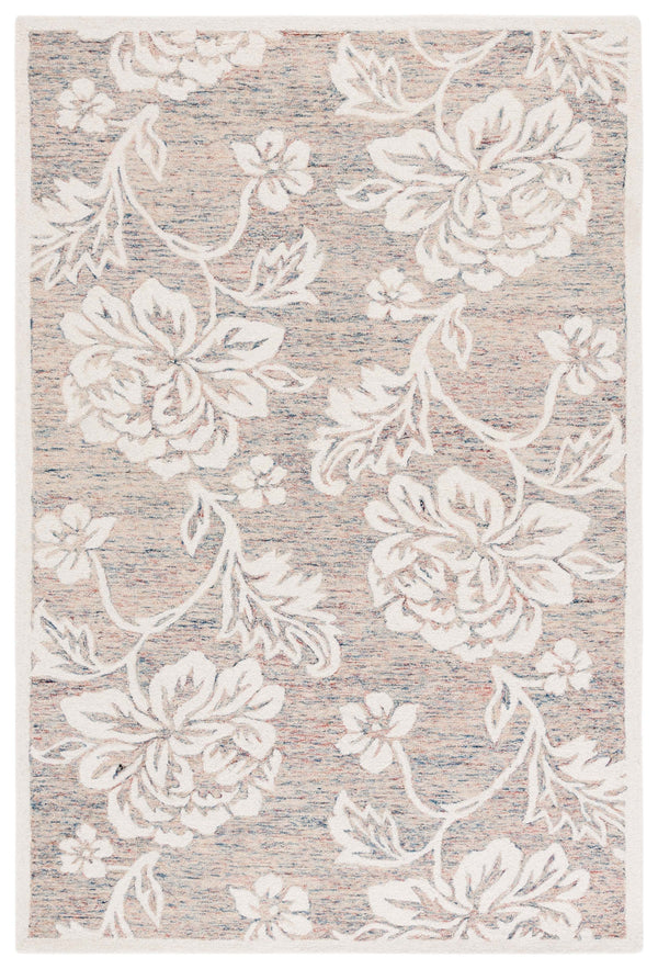 Safavieh Jardin Hand-tufted Runner Rug - Luxurious Floral Design For Elegant Hallways And Living Spaces Grey ,Ivory 80% Wool,20% Cotton Jar757f-5