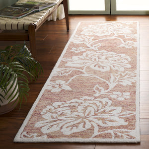 Safavieh Jardin Hand-tufted Runner Rug - Luxurious Floral Design For Elegant Hallways And Living Spaces Rust ,Ivory 80% Wool,20% Cotton Jar757p-28