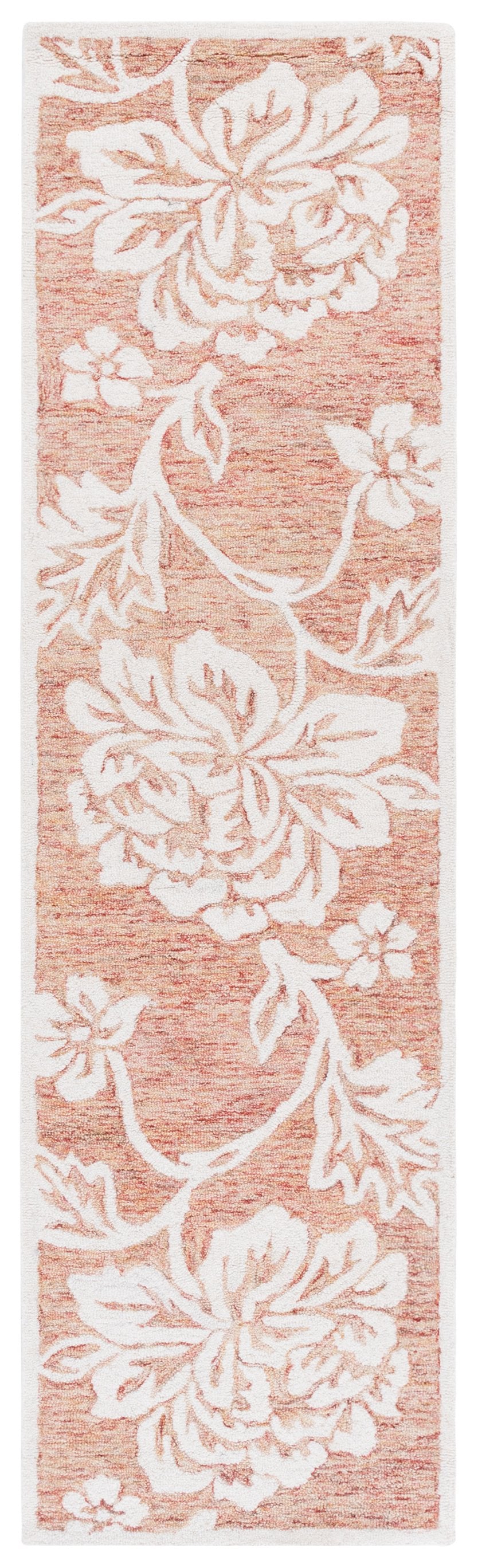 Safavieh Jardin Hand-tufted Runner Rug - Luxurious Floral Design For Elegant Hallways And Living Spaces Rust ,Ivory 80% Wool,20% Cotton Jar757p-6r
