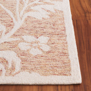 Safavieh Jardin Hand-tufted Runner Rug - Luxurious Floral Design For Elegant Hallways And Living Spaces Rust ,Ivory 80% Wool,20% Cotton Jar757p-5