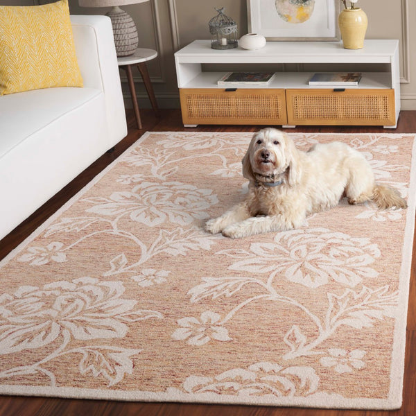 Safavieh Jardin Elegant Floral Hand-tufted Area Rug - Timeless Charm And Comfort For Any Home Décor Space Rust ,Ivory 80% Wool,20% Cotton Jar757p-8