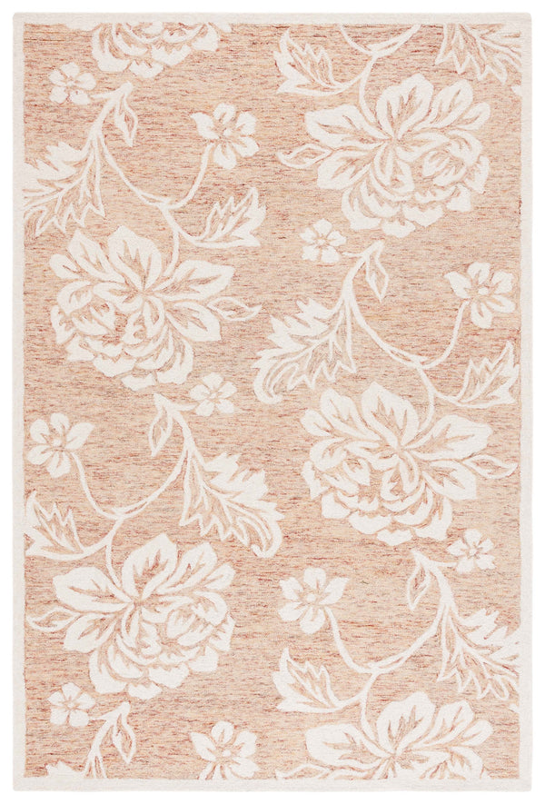 Safavieh Jardin Hand-tufted Runner Rug - Luxurious Floral Design For Elegant Hallways And Living Spaces Rust ,Ivory 80% Wool,20% Cotton Jar757p-5