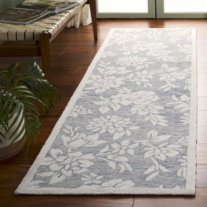 Safavieh Jardin Luxurious Hand-tufted Floral Runner Rug In Elegant Grey Hues - Comfort & Style Combined Grey ,Ivory 80% Wool,20% Cotton Jar758f-28