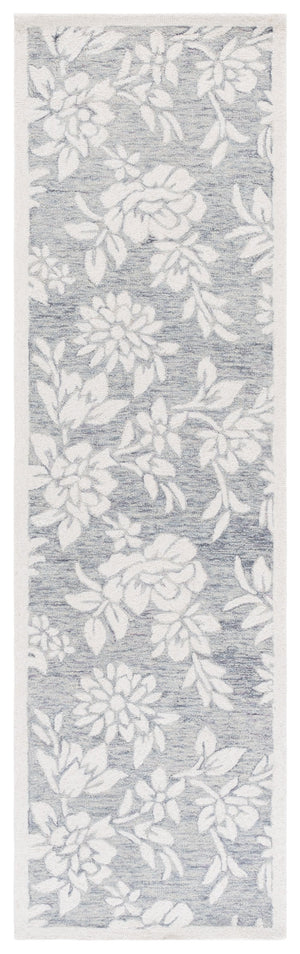 Safavieh Jardin Luxurious Hand-tufted Floral Runner Rug In Elegant Grey Hues - Comfort & Style Combined Grey ,Ivory 80% Wool,20% Cotton Jar758f-28