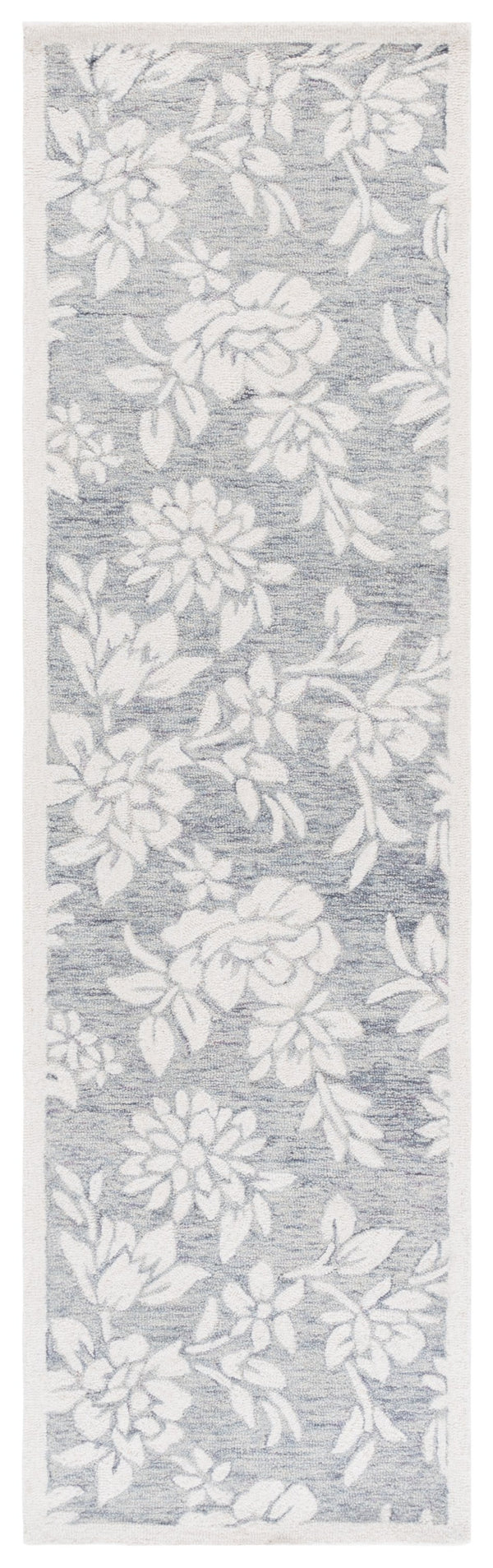 Safavieh Jardin Luxurious Hand-tufted Floral Runner Rug In Elegant Grey Hues - Comfort & Style Combined Grey ,Ivory 80% Wool,20% Cotton Jar758f-28