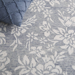 Safavieh Jardin Luxurious Hand-tufted Floral Runner Rug In Elegant Grey Hues - Comfort & Style Combined Grey ,Ivory 80% Wool,20% Cotton Jar758f-5