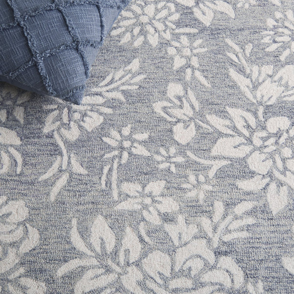 Safavieh Jardin Luxurious Hand-tufted Floral Runner Rug In Elegant Grey Hues - Comfort & Style Combined Grey ,Ivory 80% Wool,20% Cotton Jar758f-5