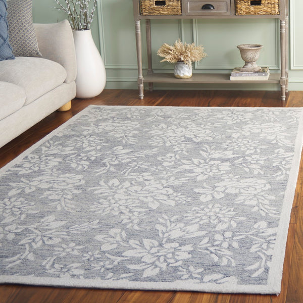 Safavieh Jardin Hand-tufted Grey And Ivory Floral Area Rug - Luxurious Softness And Timeless Elegance For Your Home Grey ,Ivory 80% Wool,20% Cotton Jar758f-4
