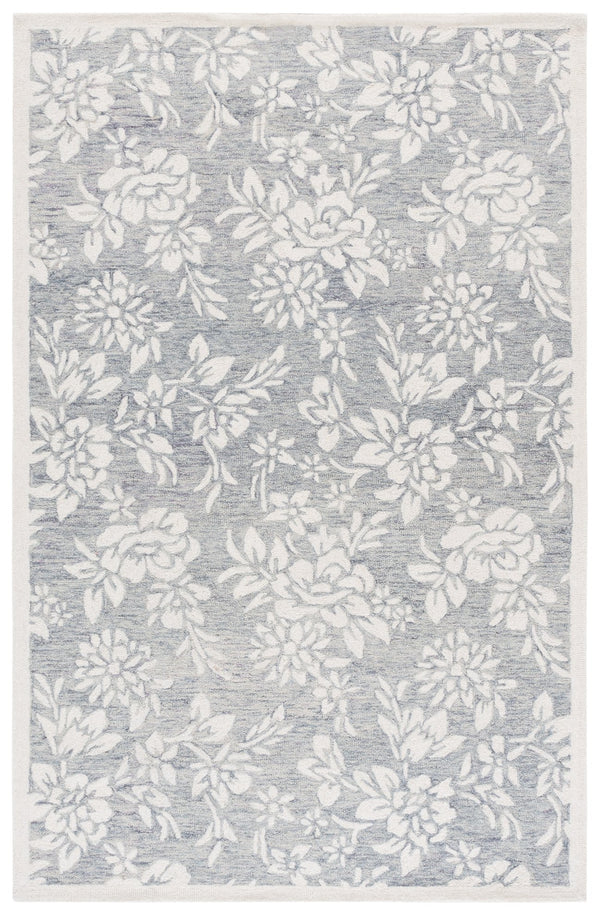Safavieh Jardin Luxurious Hand-tufted Floral Runner Rug In Elegant Grey Hues - Comfort & Style Combined Grey ,Ivory 80% Wool,20% Cotton Jar758f-5