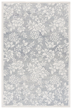 Safavieh Jardin Hand-tufted Grey And Ivory Floral Area Rug - Luxurious Softness And Timeless Elegance For Your Home Grey ,Ivory 80% Wool,20% Cotton Jar758f-4