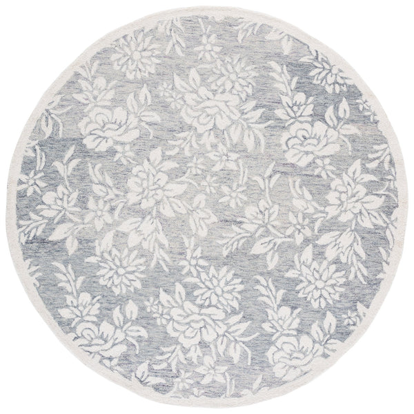 Safavieh Jardin Luxurious Hand-tufted Floral Runner Rug In Elegant Grey Hues - Comfort & Style Combined Grey ,Ivory 80% Wool,20% Cotton Jar758f-6r