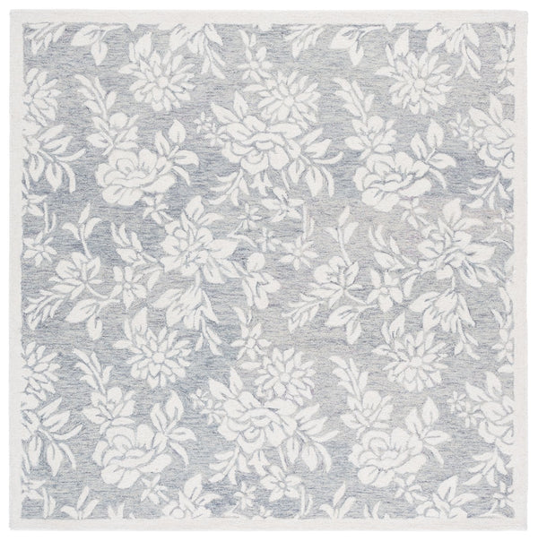 Safavieh Jardin Luxurious Hand-tufted Floral Runner Rug In Elegant Grey Hues - Comfort & Style Combined Grey ,Ivory 80% Wool,20% Cotton Jar758f-6sq
