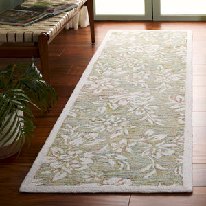 Safavieh Jardin Hand-tufted Grey And Ivory Floral Area Rug - Luxurious Softness And Timeless Elegance For Your Home Green ,Ivory 80% Wool,20% Cotton Jar758y-4
