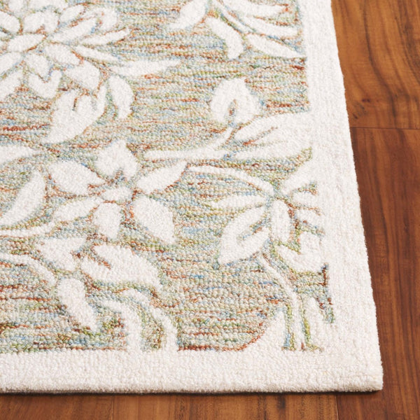 Safavieh Jardin Hand-tufted Grey And Ivory Floral Area Rug - Luxurious Softness And Timeless Elegance For Your Home Green ,Ivory 80% Wool,20% Cotton Jar758y-4