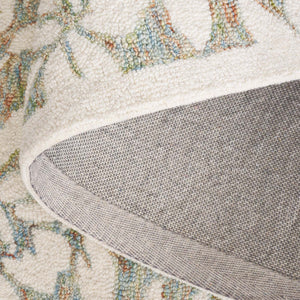 Safavieh Jardin Luxurious Hand-tufted Floral Runner Rug In Elegant Grey Hues - Comfort & Style Combined Green ,Ivory 80% Wool,20% Cotton Jar758y-5