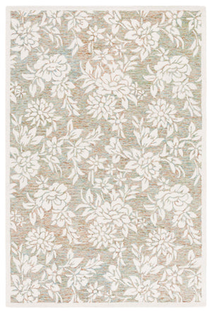 Safavieh Jardin Luxurious Hand-tufted Floral Runner Rug In Elegant Grey Hues - Comfort & Style Combined Green ,Ivory 80% Wool,20% Cotton Jar758y-5