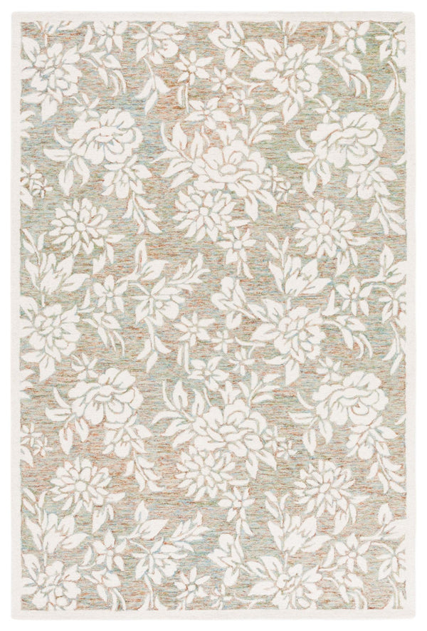 Safavieh Jardin Hand-tufted Grey And Ivory Floral Area Rug - Luxurious Softness And Timeless Elegance For Your Home Green ,Ivory 80% Wool,20% Cotton Jar758y-4