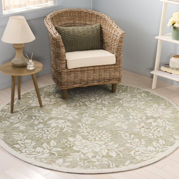 Safavieh Jardin Hand-tufted Grey And Ivory Floral Area Rug - Luxurious Softness And Timeless Elegance For Your Home Green ,Ivory 80% Wool,20% Cotton Jar758y-4