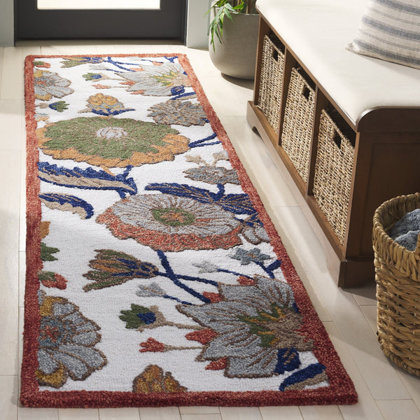 Safavieh Jardin Hand-tufted Floral Area Rug - Timeless Elegance For Hallways And Living Spaces - 80% Wool Ivory ,Green 80% Wool,20% Cotton Jar759a-28