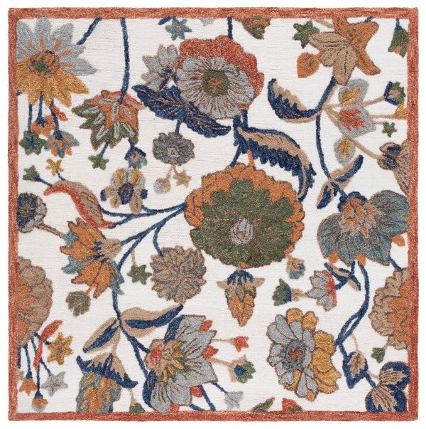 Safavieh Jardin Hand-tufted Floral Area Rug - Timeless Elegance For Hallways And Living Spaces - 80% Wool Ivory ,Green 80% Wool,20% Cotton Jar759a-6sq