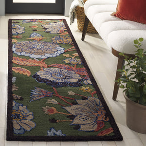 Safavieh Jardin Hand-tufted Floral Area Rug - Timeless Elegance For Hallways And Living Spaces - 80% Wool Green ,Blue 80% Wool,20% Cotton Jar759y-28