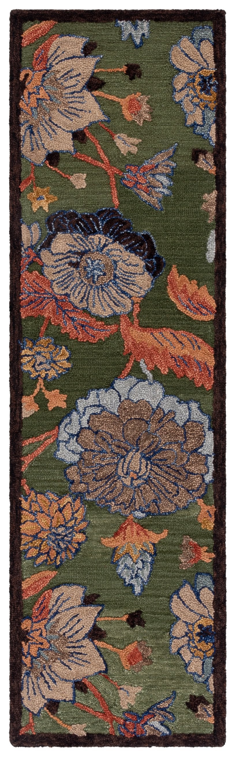 Safavieh Jardin Hand-tufted Floral Area Rug - Timeless Elegance For Hallways And Living Spaces - 80% Wool Green ,Blue 80% Wool,20% Cotton Jar759y-6sq