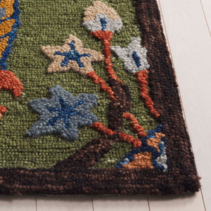 Safavieh Jardin Hand Tufted Floral Area Rug – Luxurious Wool & Cotton Blend For Elegant Home Décor Green ,Blue 80% Wool,20% Cotton Jar759y-3