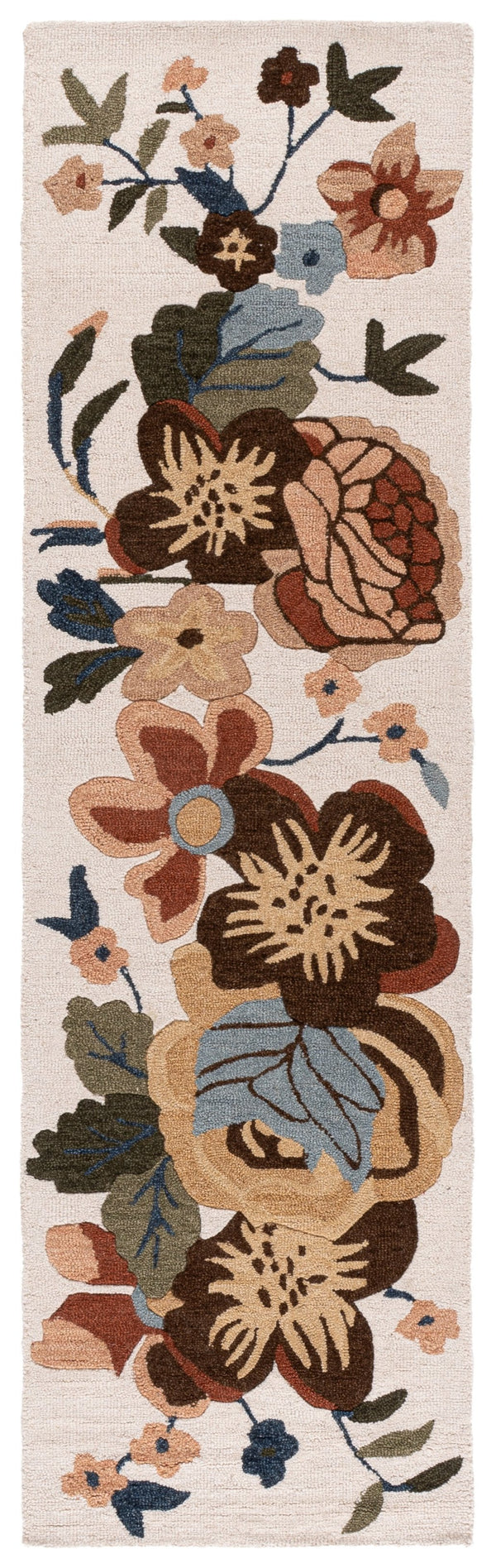 Safavieh Jardin Hand-Tufted Ivory & Green Floral Rug—Premium Wool Low-Profile Design, Timeless Indian Craftsmanship 3'-0" x 5'-0" JAR760A-3