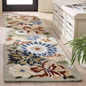 Safavieh Jardin Hand-Tufted Sage & Blue Floral Area Rug, Wool-Cotton Blend, Low-Profile 3X5 Accent Rug 3'-0" x 5'-0" JAR761W-3