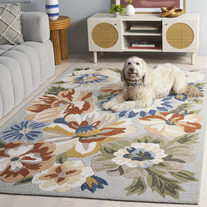 Safavieh Jardin Hand-Tufted Sage Blue Floral Area Rug — Wool-Cotton Blend, Low 1/4" Pile, Durable Elegance 6'-0" x 6'-0" JAR761W-6SQ