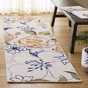 Safavieh Jardin Hand‑Tufted Ivory Pink Runner Rug — Country Floral Elegance, Wool‑Cotton Blend Comfort 2'-3" x 8'-0" JAR763A-28
