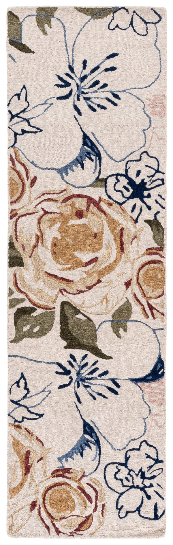 Safavieh Jardin Hand-Tufted Round Area Rug Ivory And Pink Floral Design, 80% Wool Plush Low-Profile Chic 6'-0" x 6'-0" JAR763A-6R