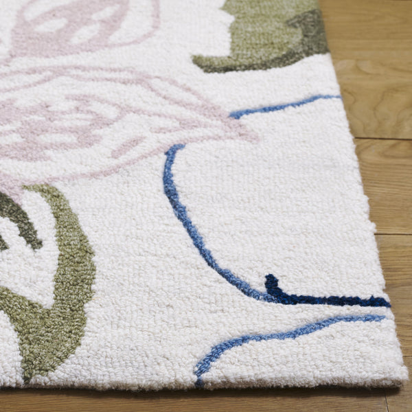 Safavieh Jardin Hand-Tufted Ivory Pink Floral Rug — Wool-Cotton Blend, Low-Profile Luxury For Bedrooms 4'-0" x 6'-0" JAR763A-4